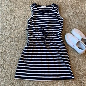 Navy and white nursing dress